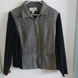Vintage norton McNaughton sweater/jacket, black/white,  size 12